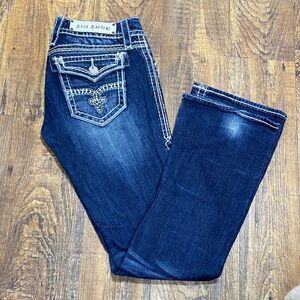 Rock Revival Shelly size 27‎ Women's Dark Blue Boot Cut stretch bling cowgirl